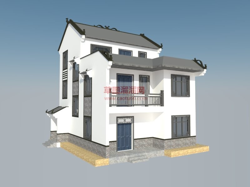 中式住宅建筑SU模型
