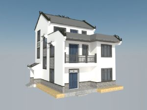 中式住宅建筑SU模型