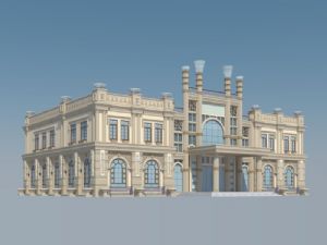 欧式售楼部建SU模型