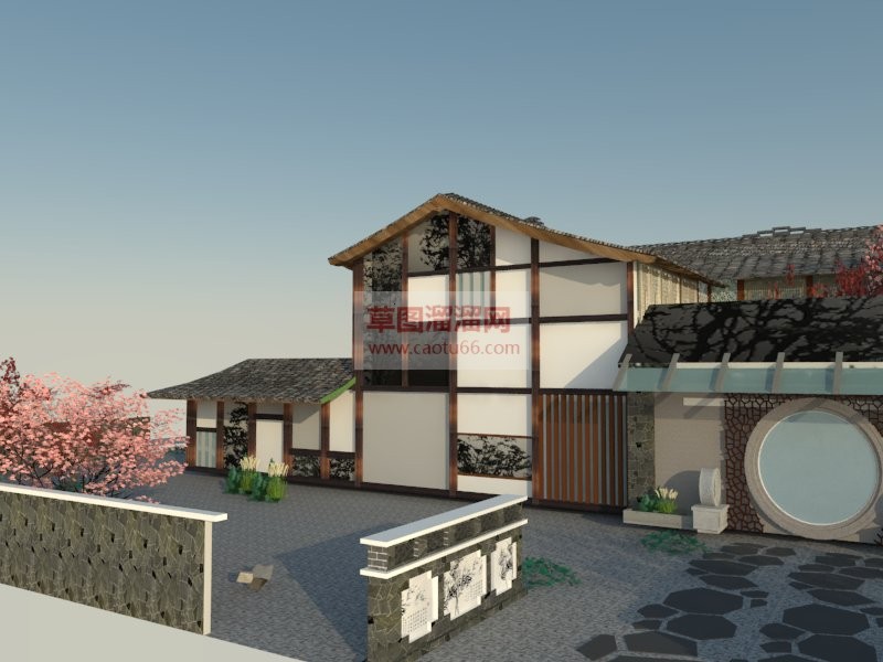 日式住宅建筑SU模型