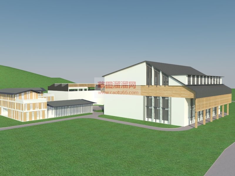 文化博物馆建SU模型