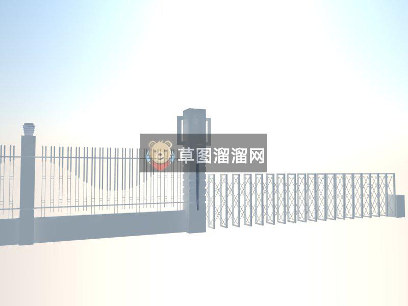 大门围墙栏杆SU模型
