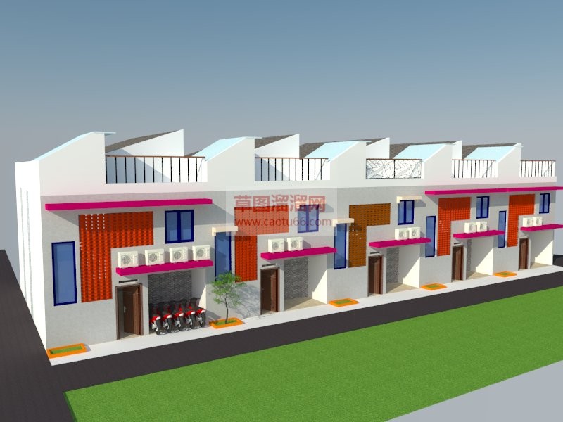联排别墅建筑SU模型