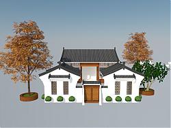 中式建筑祠堂SU模型 免费sketchup模型下载