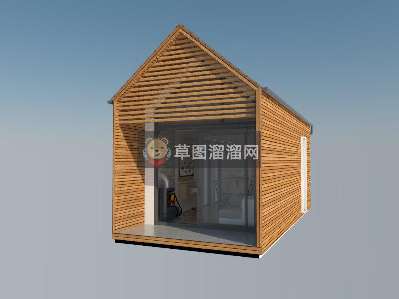 现代度假小木屋SU模型