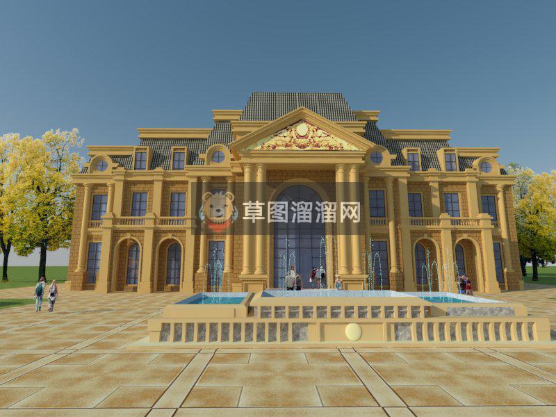法式风格会所建筑SU模型