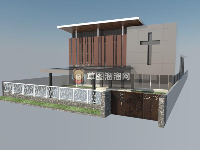 教堂建筑SU模型