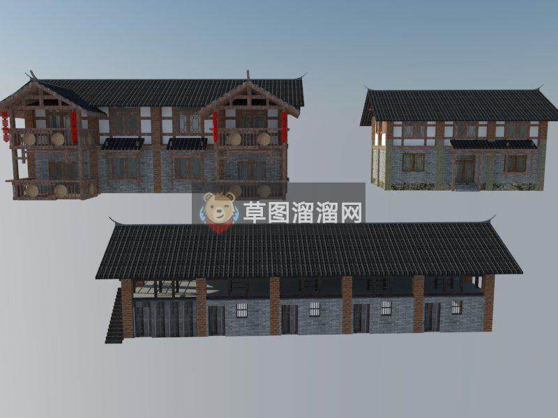 中式乡村建筑SU模型