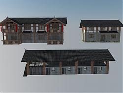 中式乡村建筑SU模型