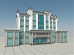 中式建筑办公楼SU模型