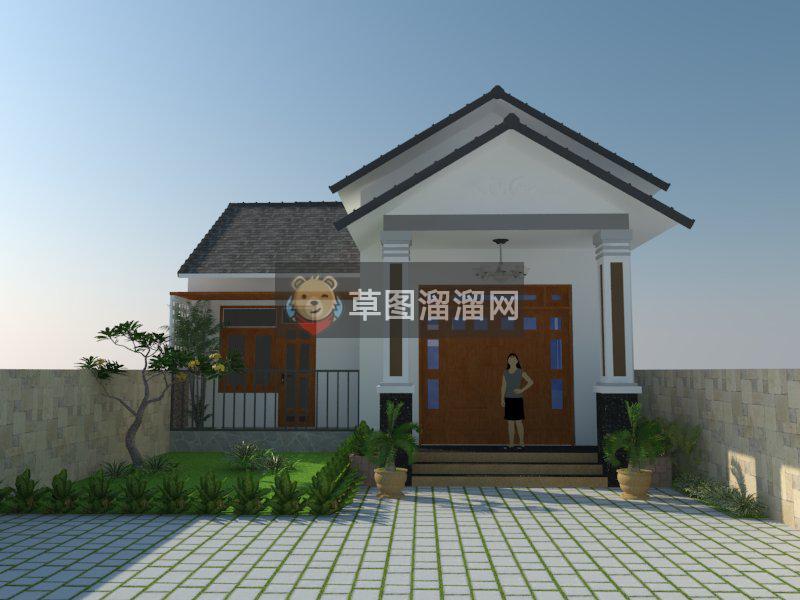 东南亚平房住宅SU模型