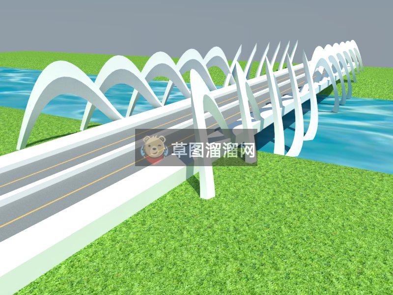 桥梁建筑SU模型