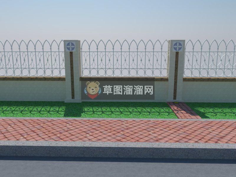 欧式围墙栏杆SU模型