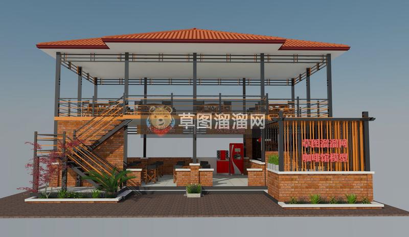 咖啡馆SU模型