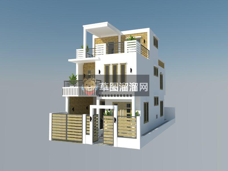 现代欧式别墅SU模型
