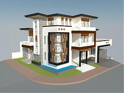 现代别墅住宅SU模型