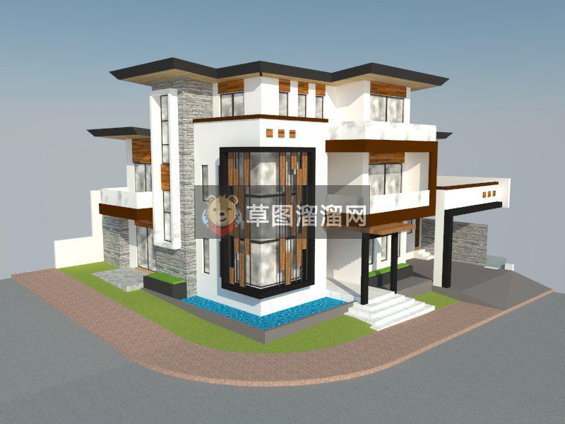 现代别墅住宅SU模型
