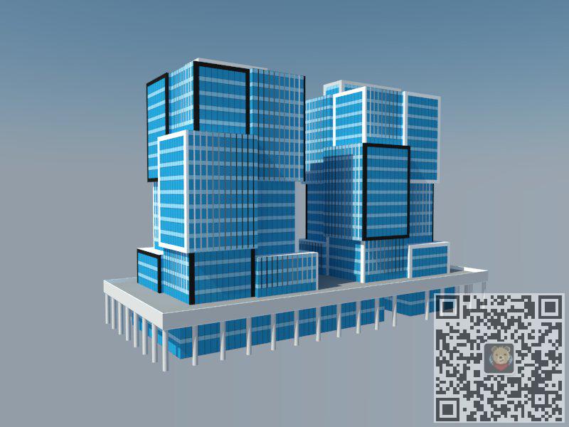 玻璃幕墙建筑SU模型
