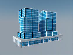 玻璃幕墙建筑SU模型