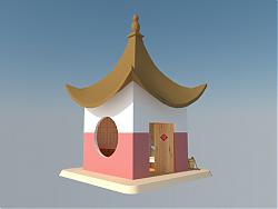 孙悟饭庙房SU模型