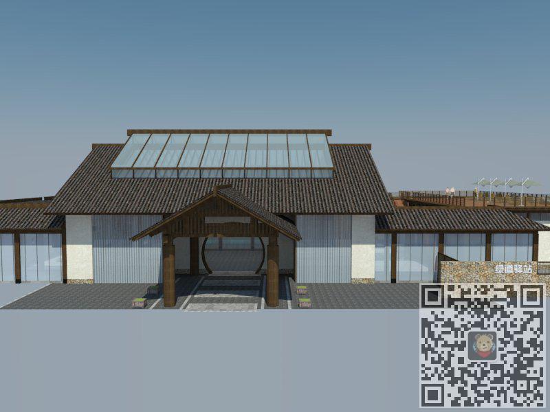 新中式建筑驿站SU模型