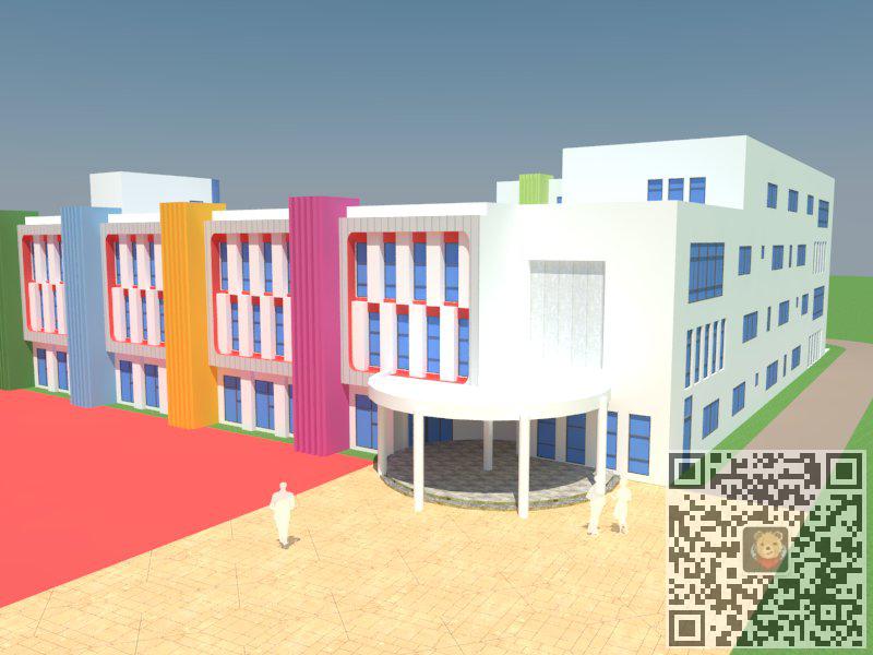 中心幼儿园建筑SU模型