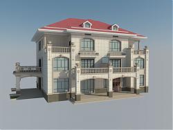 新农村别墅建筑SU模型