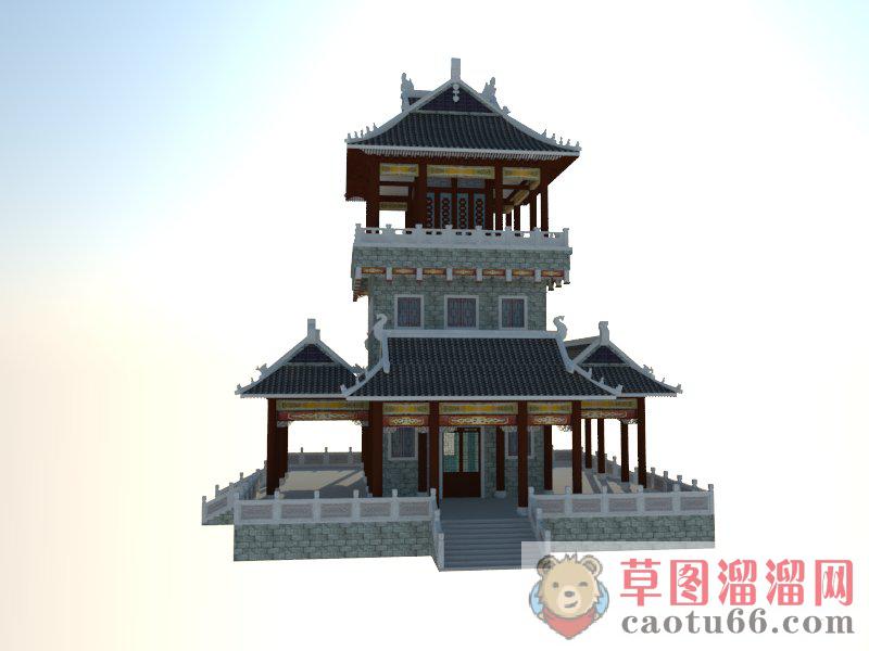 古建筑阁楼SU模型