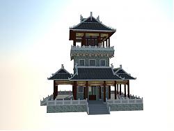 古建筑阁楼SU模型