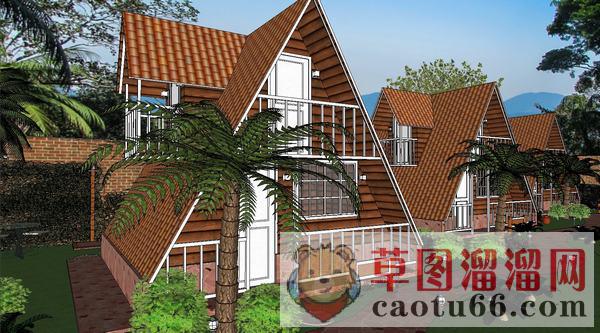 休闲度假屋别墅SU模型