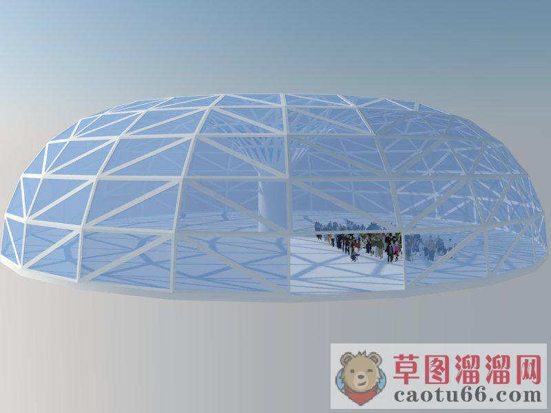 玻璃结构建筑SU模型
