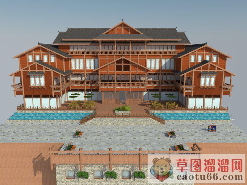古建筑民宿酒店SU模型