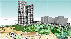 小区高层建筑SU模型