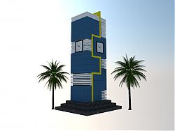 现代钟楼建筑SU模型