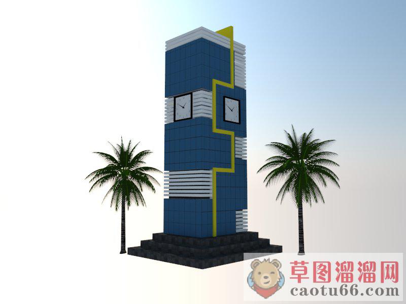 现代钟楼建筑SU模型
