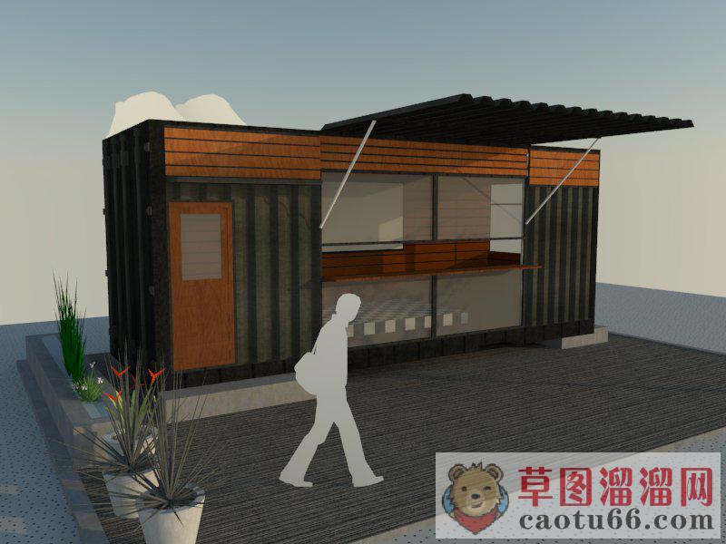 集装箱商店贩卖亭SU模型