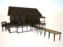 高脚住宅木屋SU模型