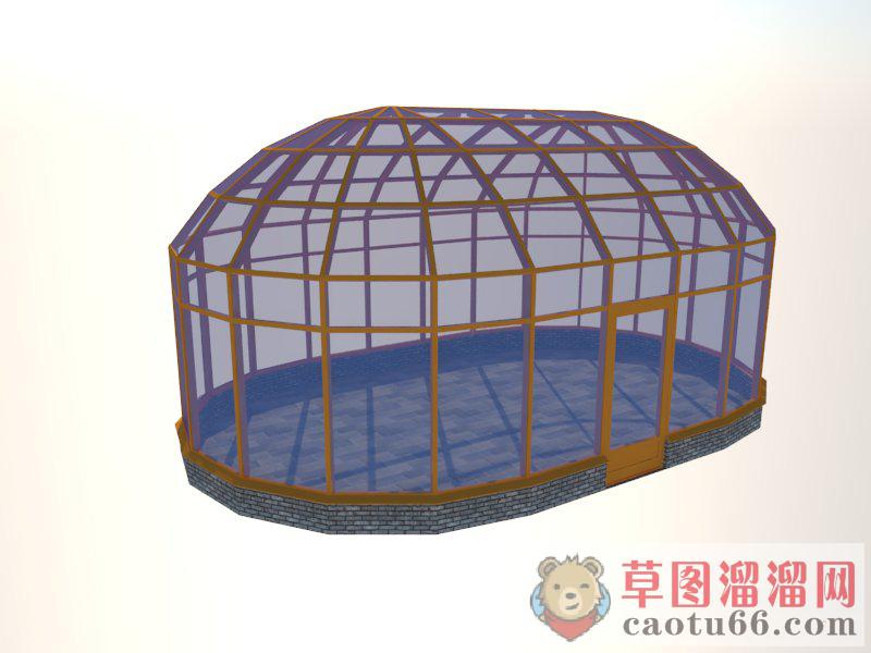 玻璃阳光房植物园SU模型
