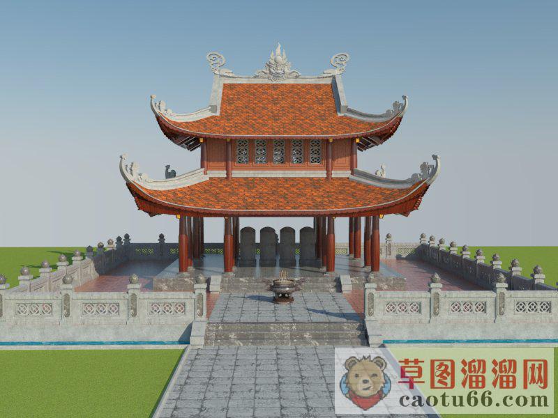 古建筑祭天大典SU模型