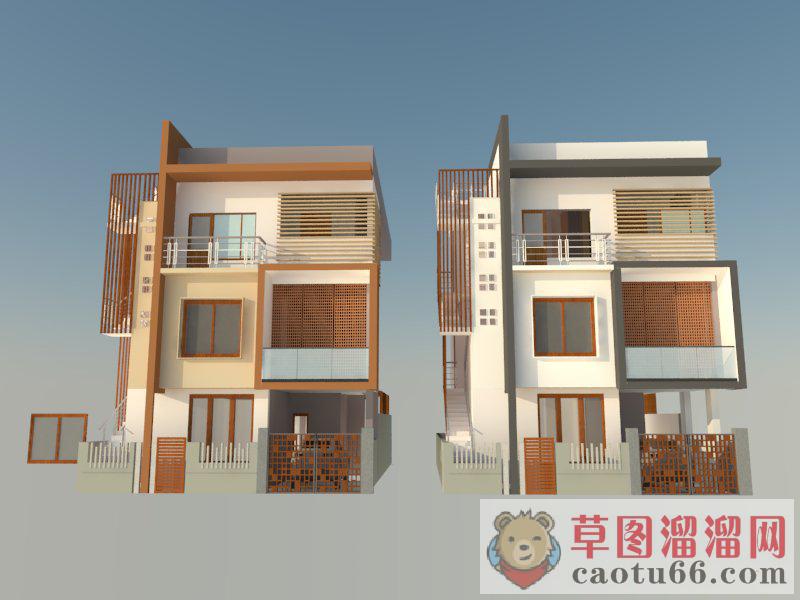 现代别墅建筑SU模型
