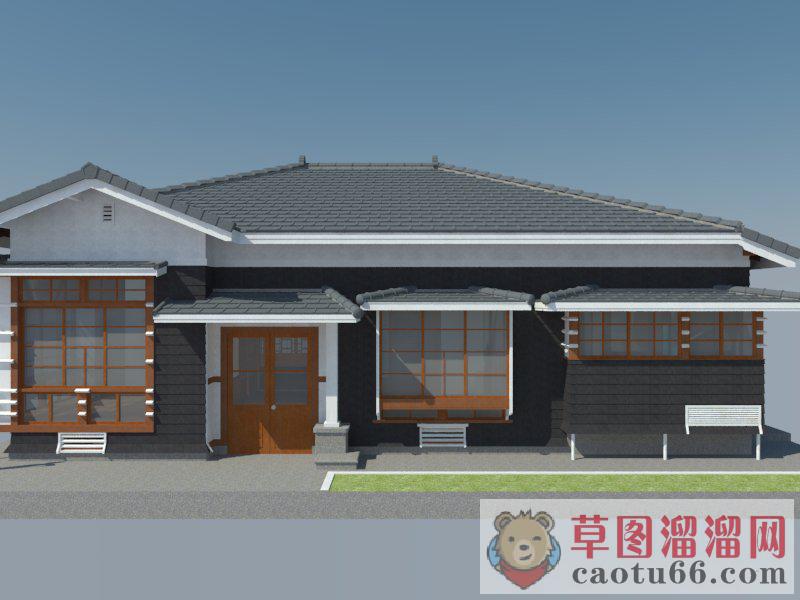 日式古建筑住宅SU模型