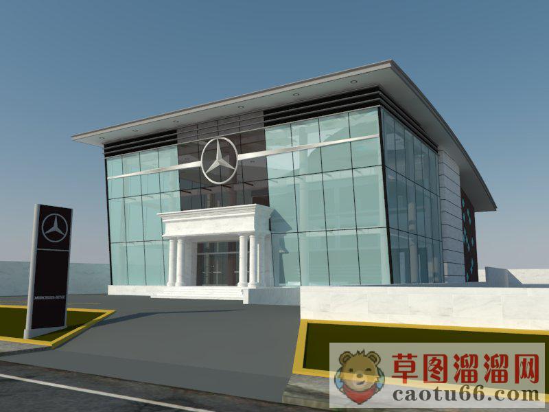 奔驰4S店经销商SU模型