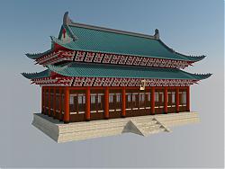 古建筑大殿SU模型