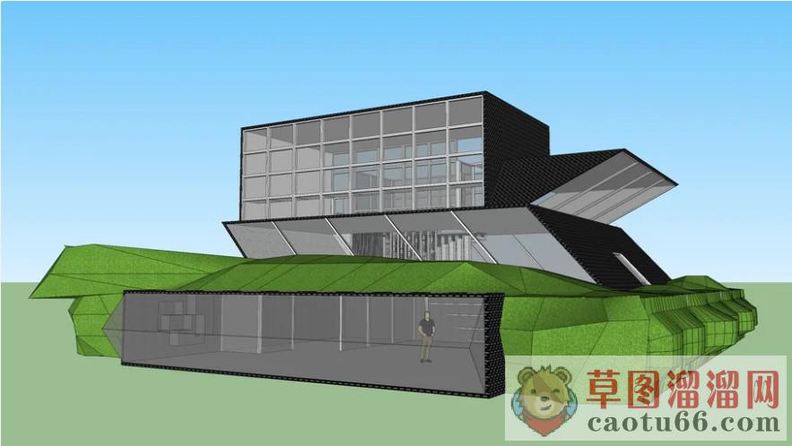 博物馆玻璃建筑SU模型