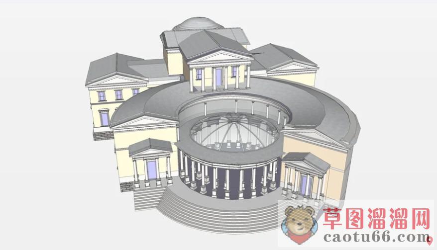 欧式新古典别墅SU模型
