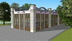 欧式咖啡厅建筑SU模型