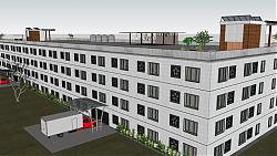 四层工厂建筑SU模型