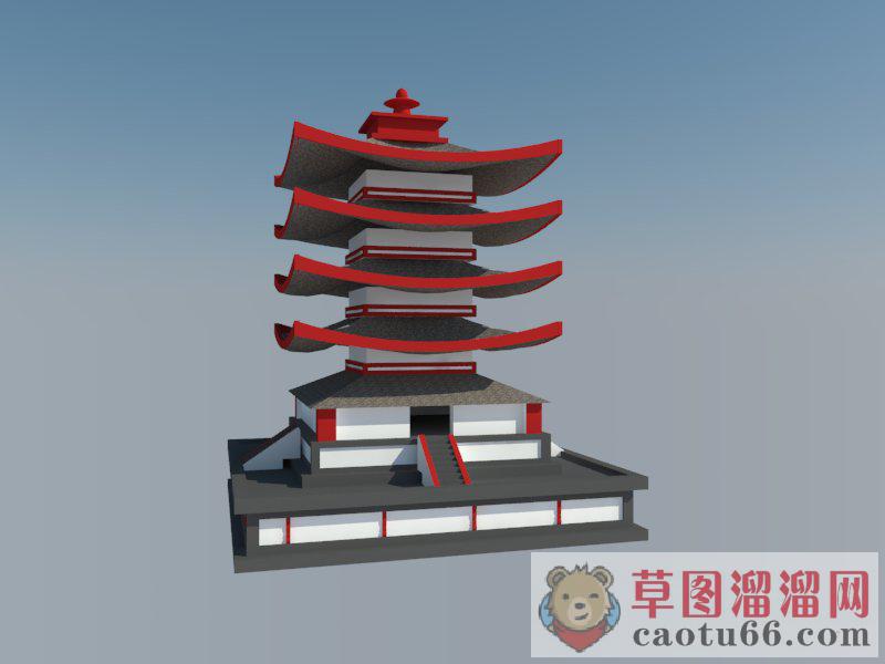 江户时代古建筑SU模型