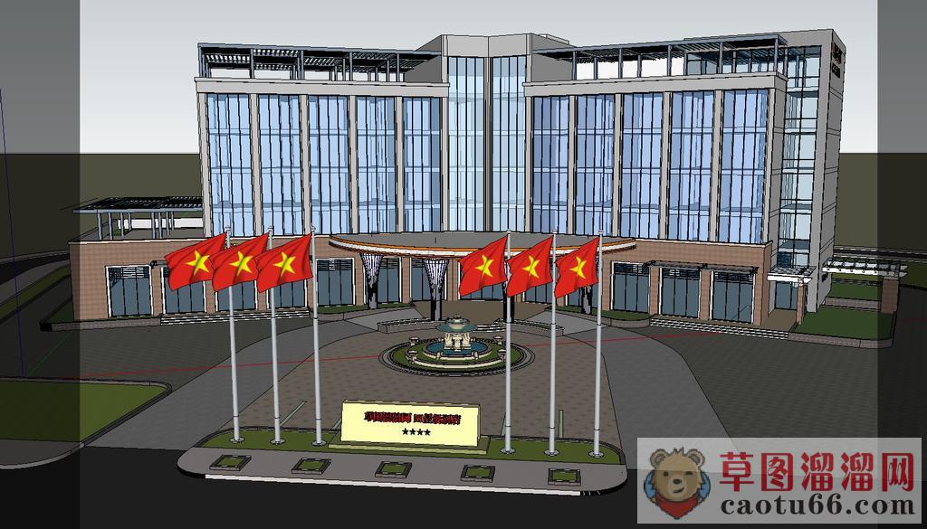四星级酒店建筑SU模型