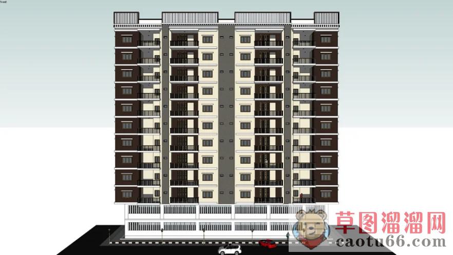 高层住宅公寓SU模型